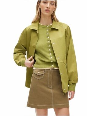J.Crew Utility Pocket Mini Skirt Tuscan Olive Cotton Stretch Green Size 12 NWT